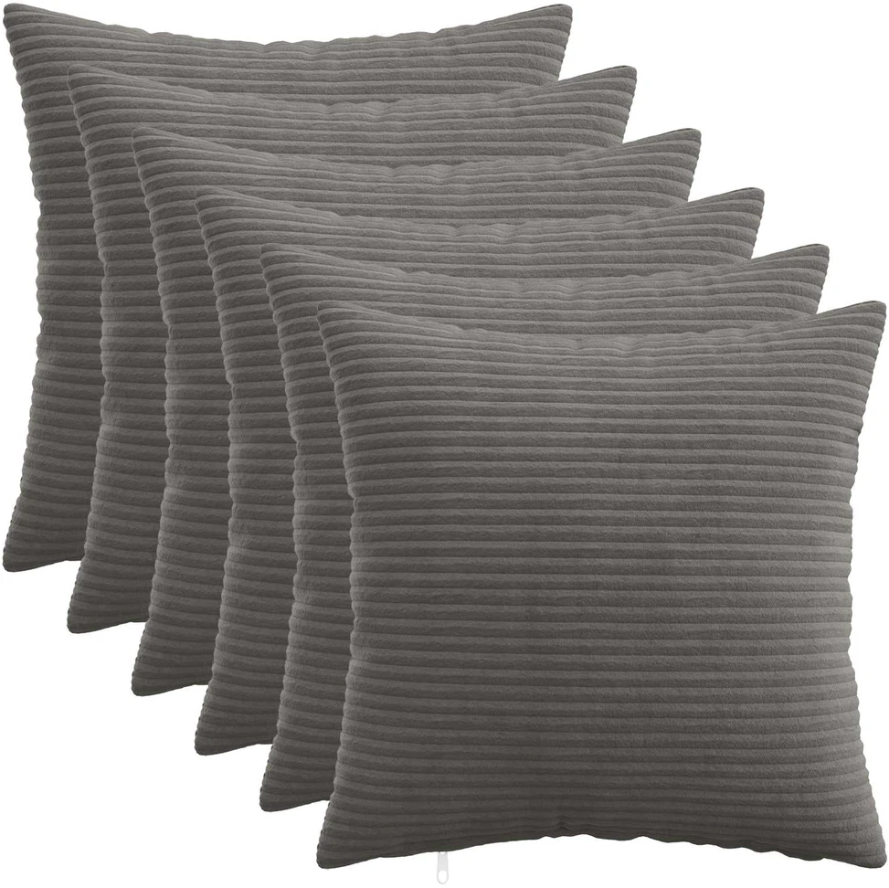 Pagalvėlės užvalkalas 6 pcs HEERLEN Tamsiai pilka 45 x 45 cm