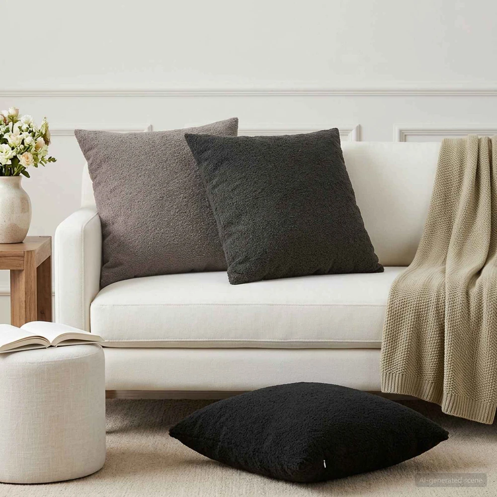 Pagalvėlės užvalkalas 6 pcs HEERLEN Tamsiai pilka 65 x 65 cm