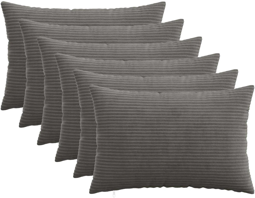 Pagalvėlės užvalkalas 6 pcs HEERLEN Tamsiai pilka 50 x 70 cm