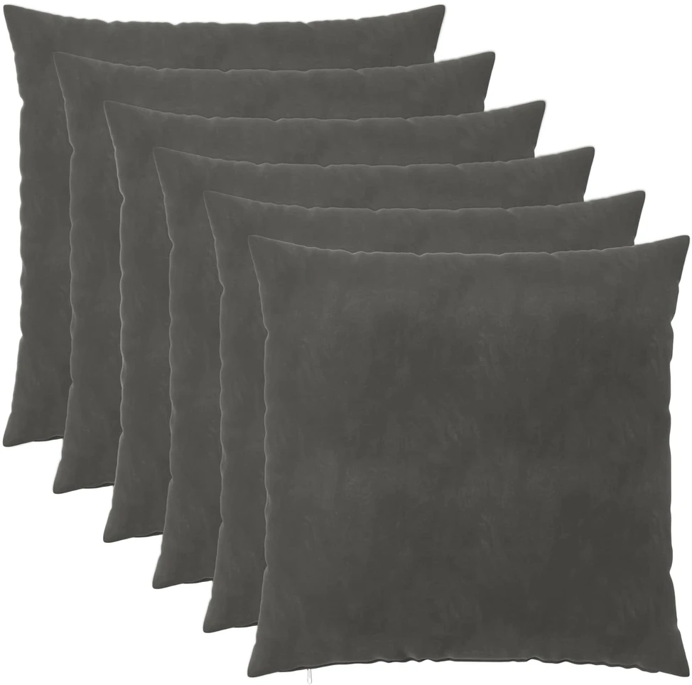 Pagalvėlės užvalkalas 6 pcs HEERLEN Tamsiai pilka 55 x 55 cm
