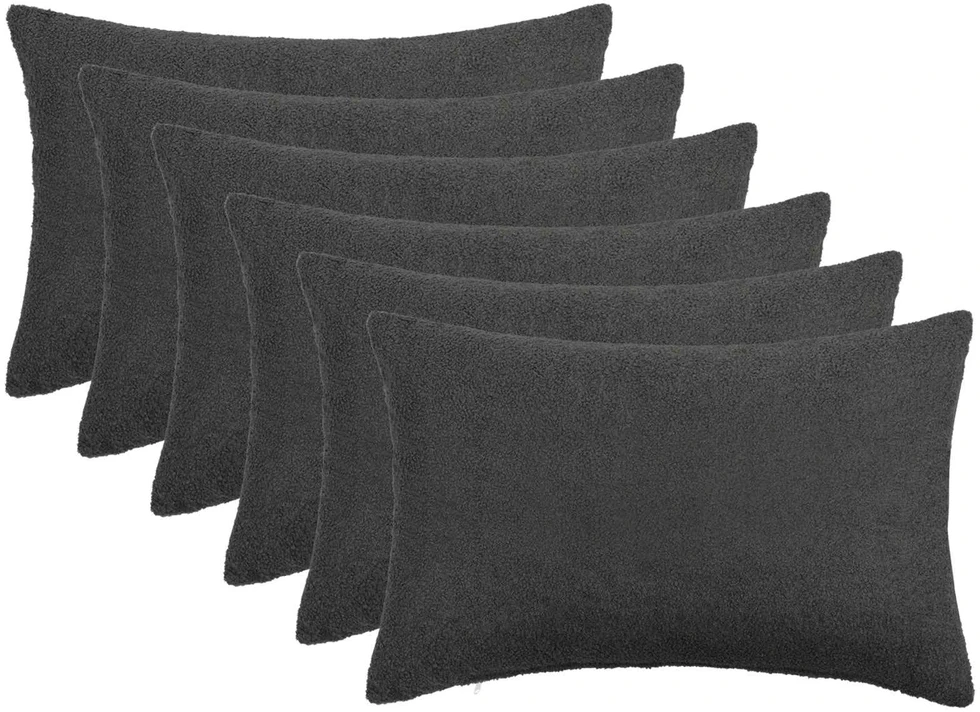 Pagalvėlės užvalkalas 6 pcs HEERLEN Tamsiai pilka 50 x 80 cm