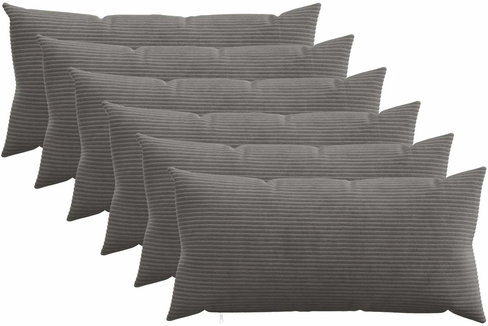 Pagalvėlės užvalkalas 6 pcs HEERLEN Tamsiai pilka 40 x 80 cm
