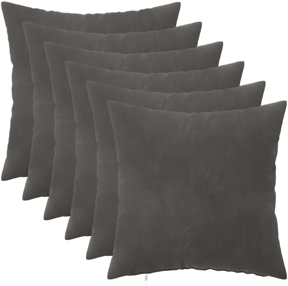 Pagalvėlės užvalkalas 6 pcs HEERLEN Tamsiai pilka 40 x 40 cm