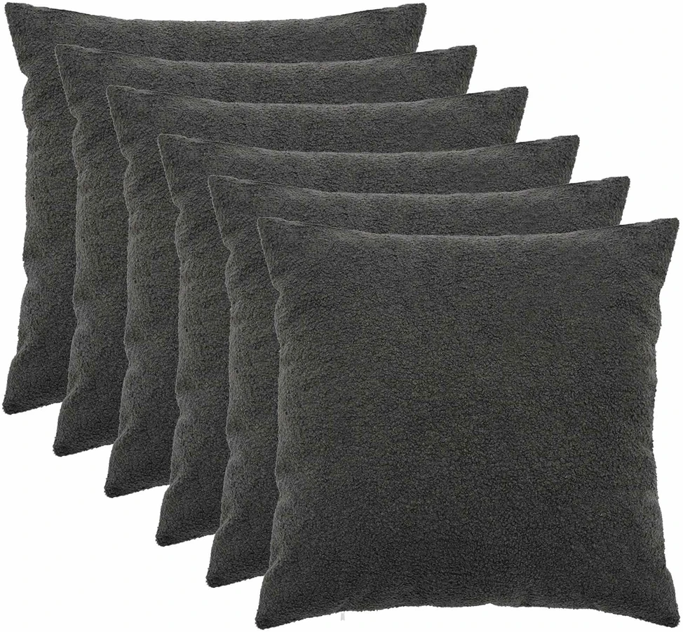 Pagalvėlės užvalkalas 6 pcs HEERLEN Tamsiai pilka 60 x 60 cm