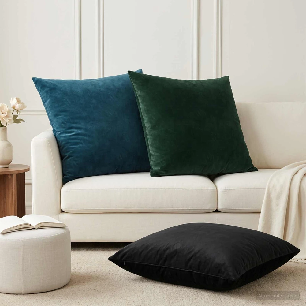 Pagalvėlės užvalkalas 6 pcs HEERLEN Tamsiai žalia 80 x 80 cm