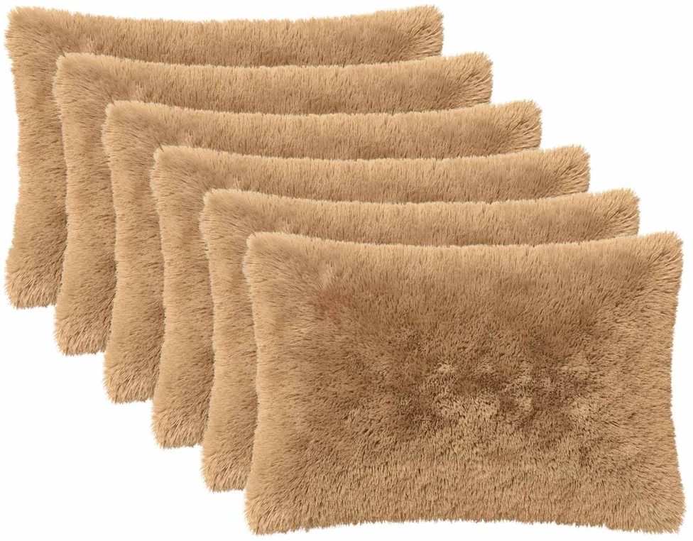 Pagalvėlės užvalkalas 6 pcs HEERLEN Taupe 40 x 60 cm PV pūkinis