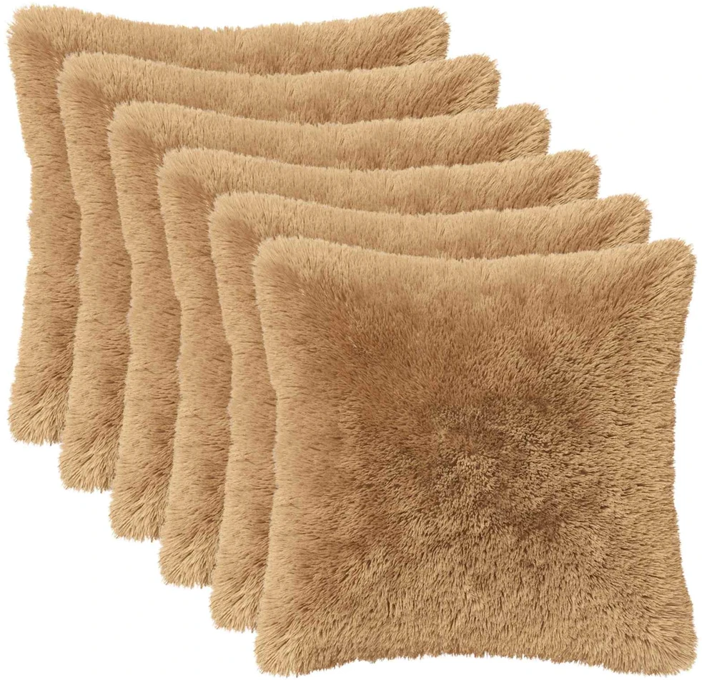Pagalvėlės užvalkalas 6 pcs HEERLEN Taupe 30 x 30 cm PV pūkinis
