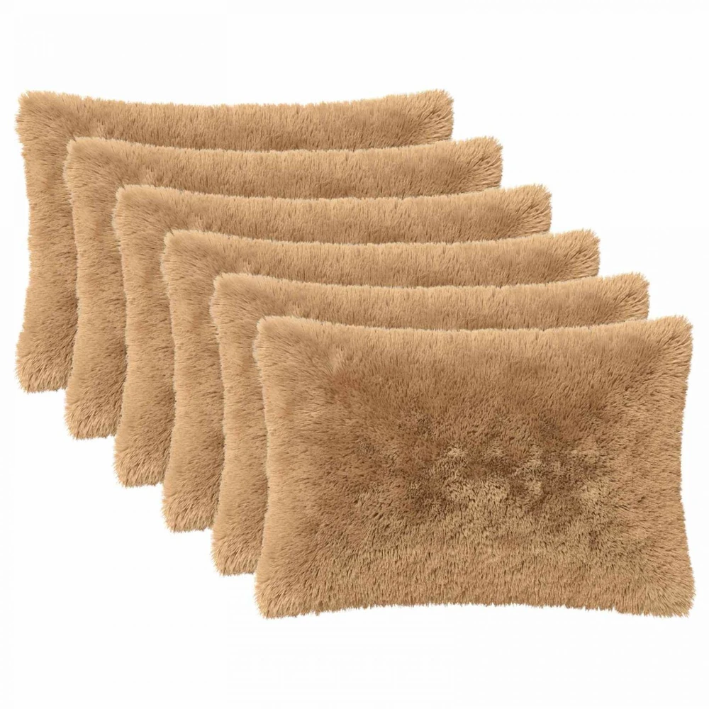 Pagalvėlės užvalkalas 6 pcs HEERLEN Taupe 40 x 60 cm PV pūkinis