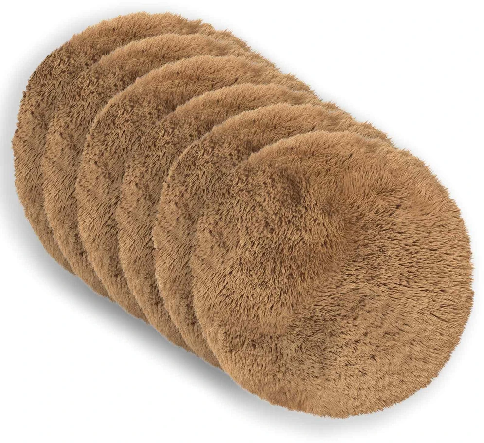 Pagalvėlės užvalkalas 6 pcs HEERLEN Taupe Ø 60 cm PV pūkinis