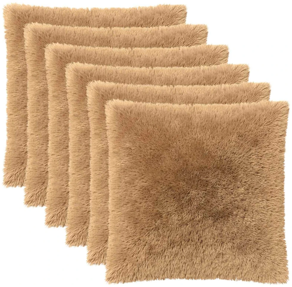 Pagalvėlės užvalkalas 6 pcs HEERLEN Taupe 80 x 80 cm PV pūkinis