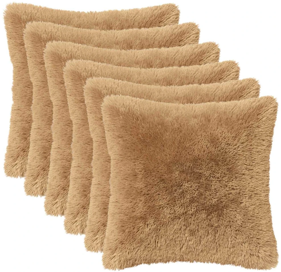 Pagalvėlės užvalkalas 6 pcs HEERLEN Taupe 50 x 50 cm PV pūkinis