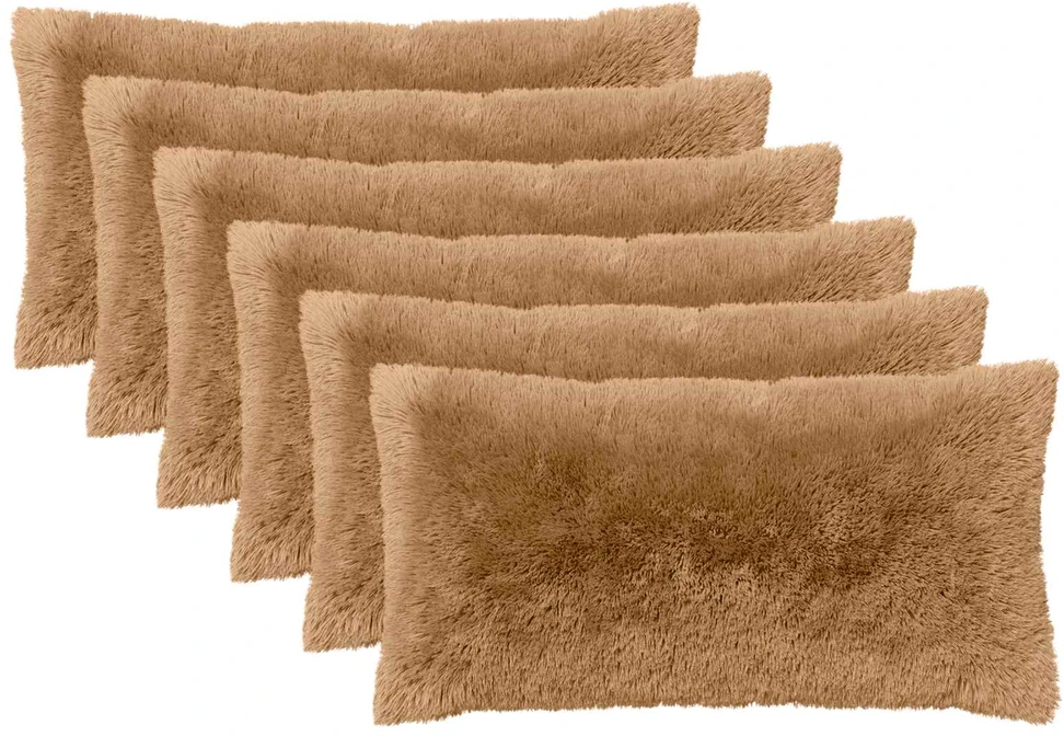 Pagalvėlės užvalkalas 6 pcs HEERLEN Taupe 40 x 80 cm PV pūkinis