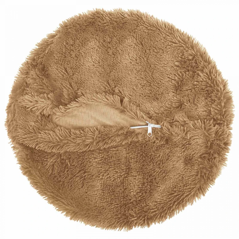 Pagalvėlės užvalkalas 6 pcs HEERLEN Taupe Ø 60 cm PV pūkinis