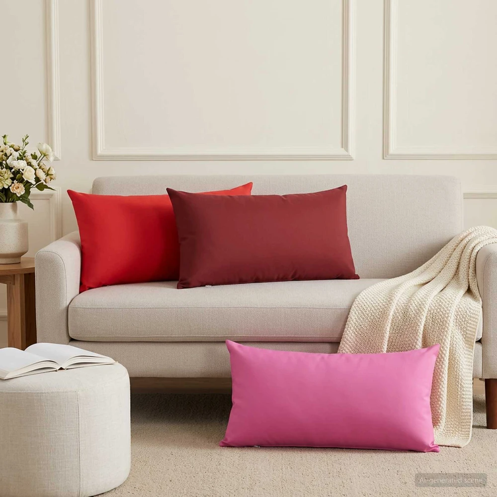 Pagalvėlės užvalkalas 6 pcs HEERLEN Vyno raudona 40 x 80 cm