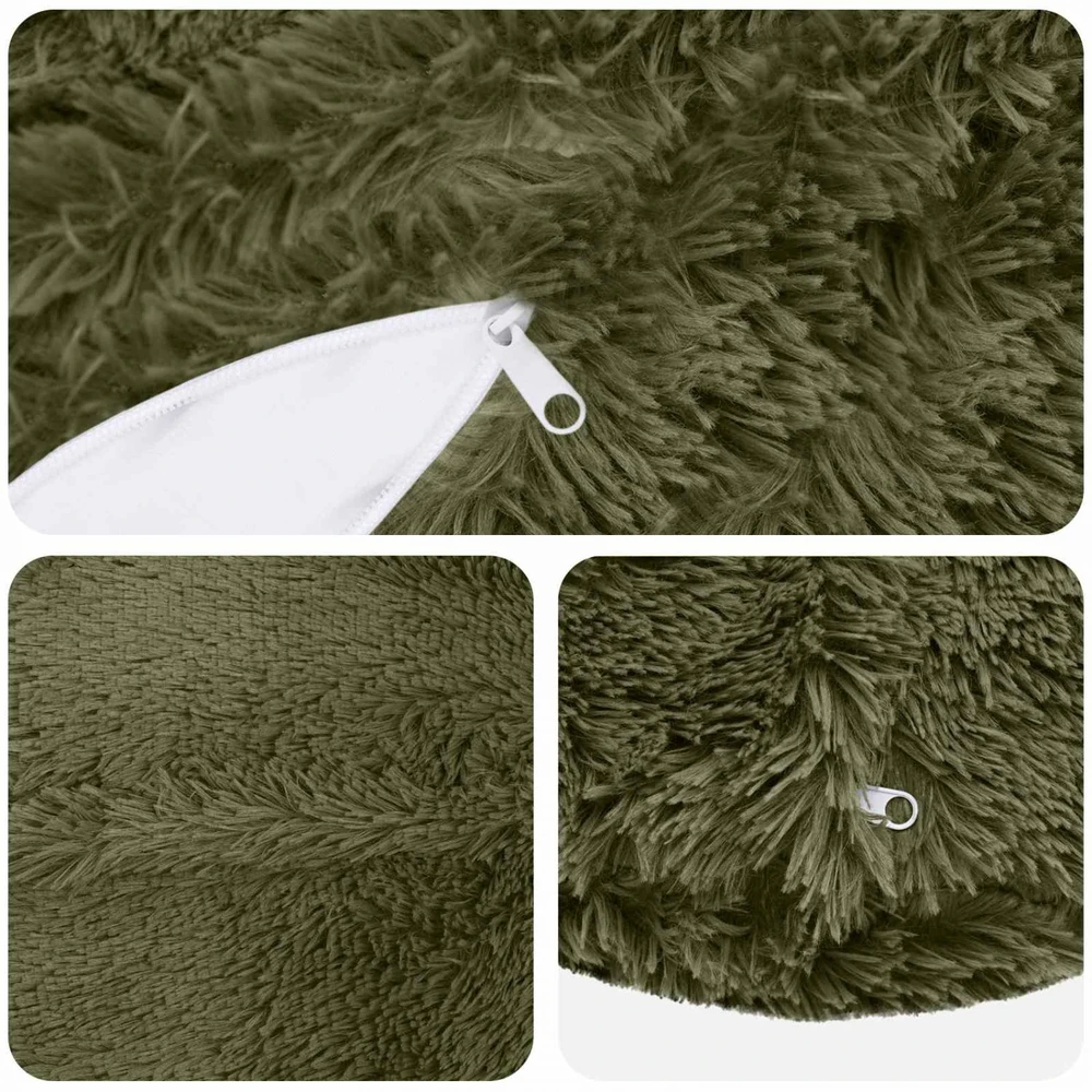 Pagalvėlės užvalkalas 6 pcs HEERLEN Žalia Ø 40 cm PV pūkinis