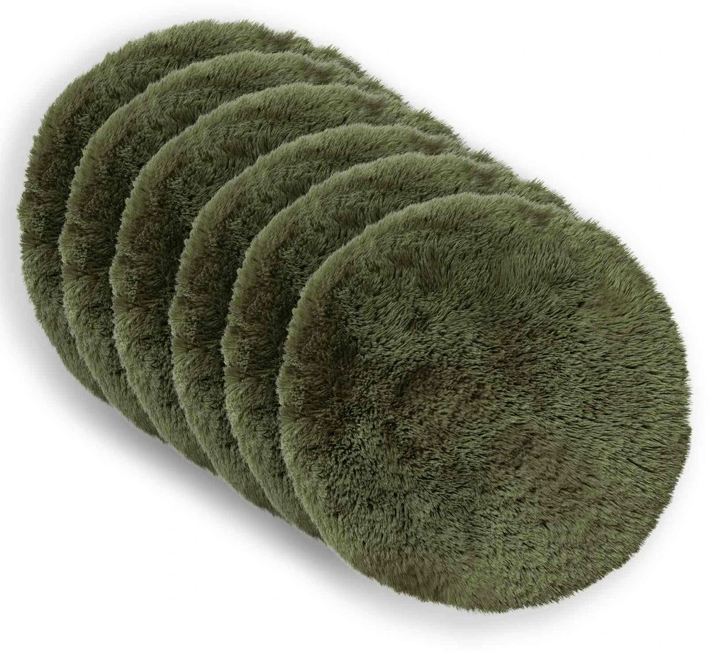 Pagalvėlės užvalkalas 6 pcs HEERLEN Žalia Ø 40 cm PV pūkinis