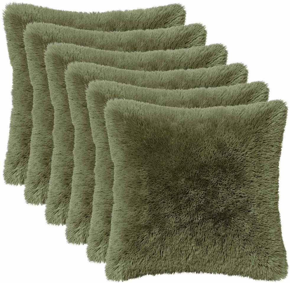 Pagalvėlės užvalkalas 6 pcs HEERLEN Žalia 30 x 30 cm PV pūkinis