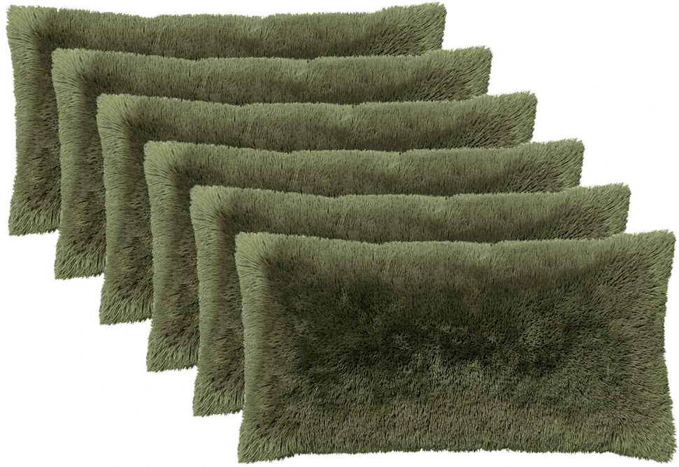 Pagalvėlės užvalkalas 6 pcs HEERLEN Žalia 40 x 70 cm PV pūkinis