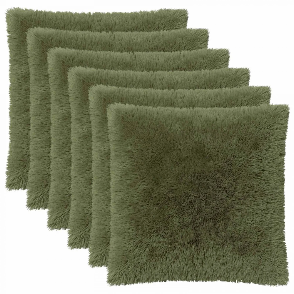 Pagalvėlės užvalkalas 6 pcs HEERLEN Žalia 60 x 60 cm PV pūkinis