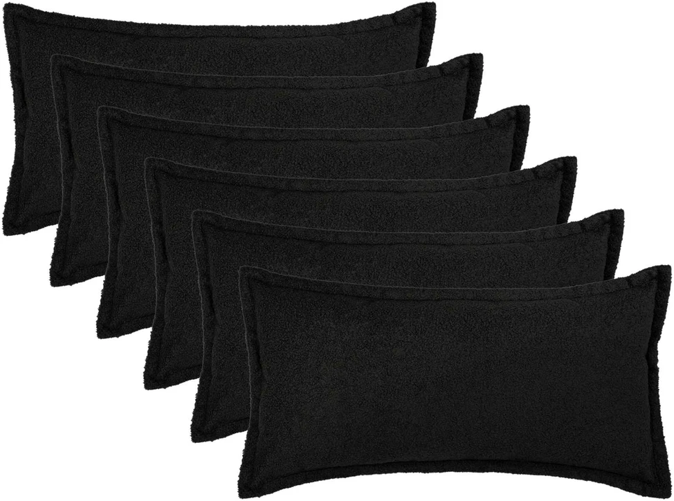 Pagalvėlės užvalkalas 6 pcs HOUTEN Juoda 40 x 70 cm Bouclé