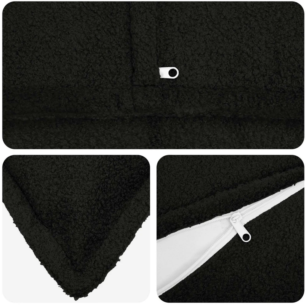 Pagalvėlės užvalkalas 6 pcs HOUTEN Juoda 40 x 60 cm Bouclé