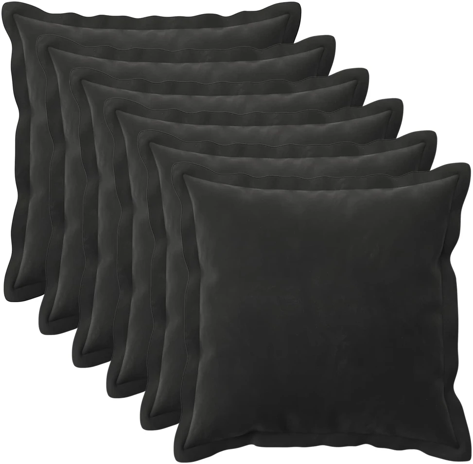 Pagalvėlės užvalkalas 6 pcs HOUTEN Juoda 35 x 35 cm Aksomas