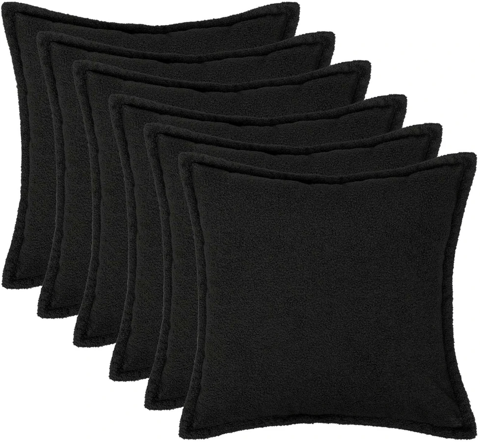 Pagalvėlės užvalkalas 6 pcs HOUTEN Juoda 70 x 70 cm Bouclé
