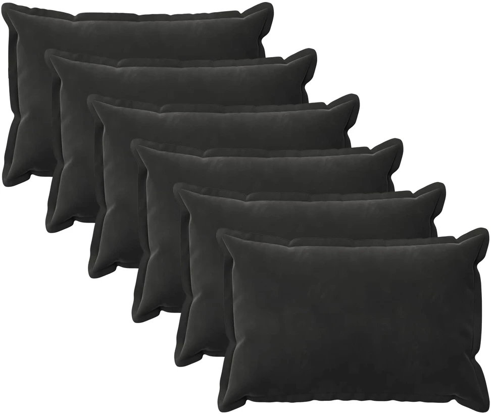 Pagalvėlės užvalkalas 6 pcs HOUTEN Juoda 40 x 60 cm Aksomas