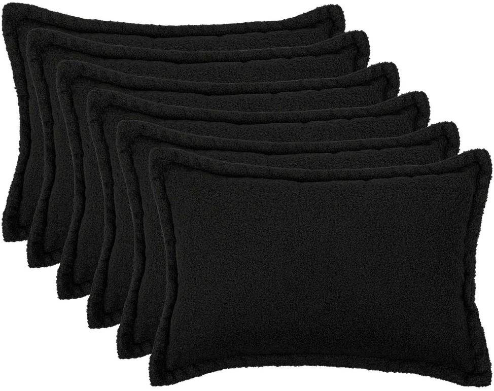 Pagalvėlės užvalkalas 6 pcs HOUTEN Juoda 40 x 60 cm Bouclé