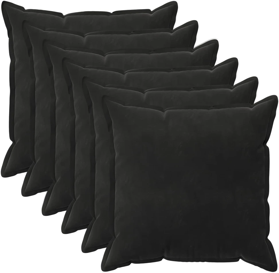 Pagalvėlės užvalkalas 6 pcs HOUTEN Juoda 65 x 65 cm Aksomas