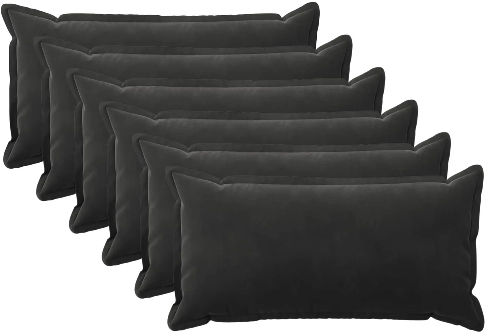 Pagalvėlės užvalkalas 6 pcs HOUTEN Juoda 40 x 80 cm Aksomas