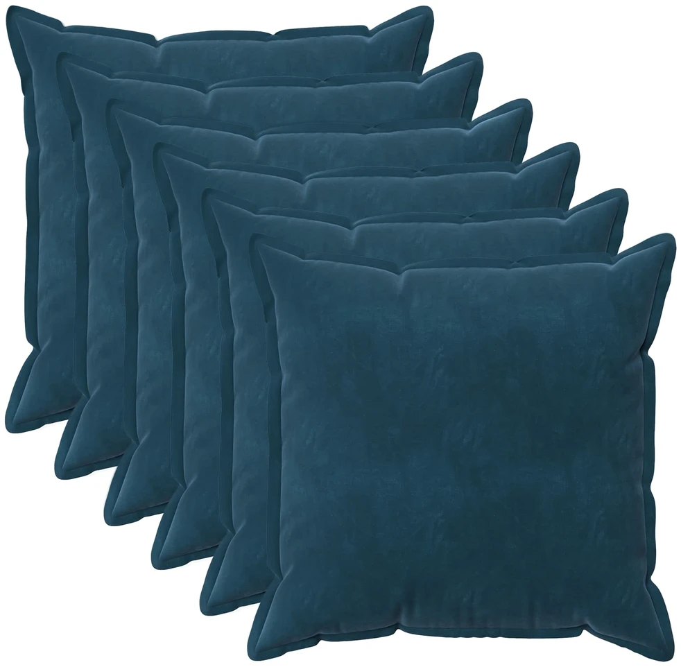 Pagalvėlės užvalkalas 6 pcs HOUTEN Mėlyna 55 x 55 cm Aksomas