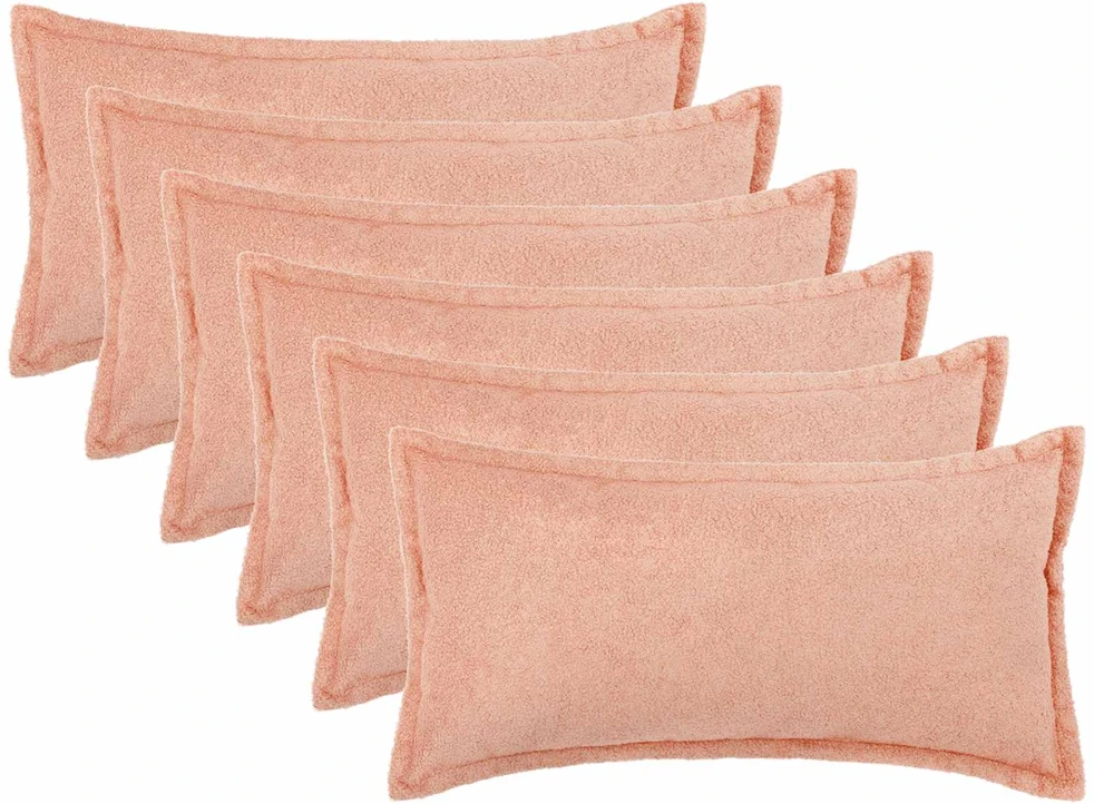 Pagalvėlės užvalkalas 6 pcs HOUTEN Rožinė 40 x 80 cm Bouclé