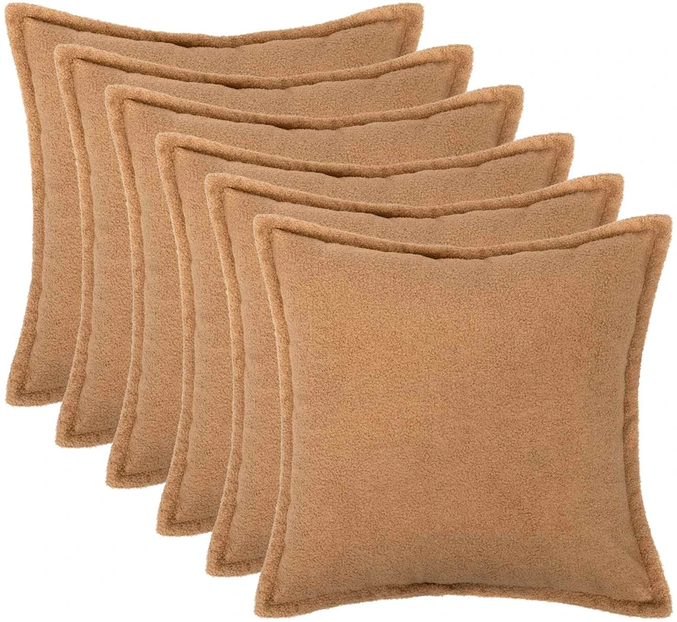 Pagalvėlės užvalkalas 6 pcs HOUTEN Smėlio 80 x 80 cm Bouclé