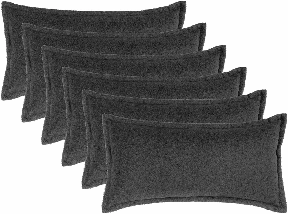 Pagalvėlės užvalkalas 6 pcs HOUTEN Tamsiai pilka 40 x 80 cm
