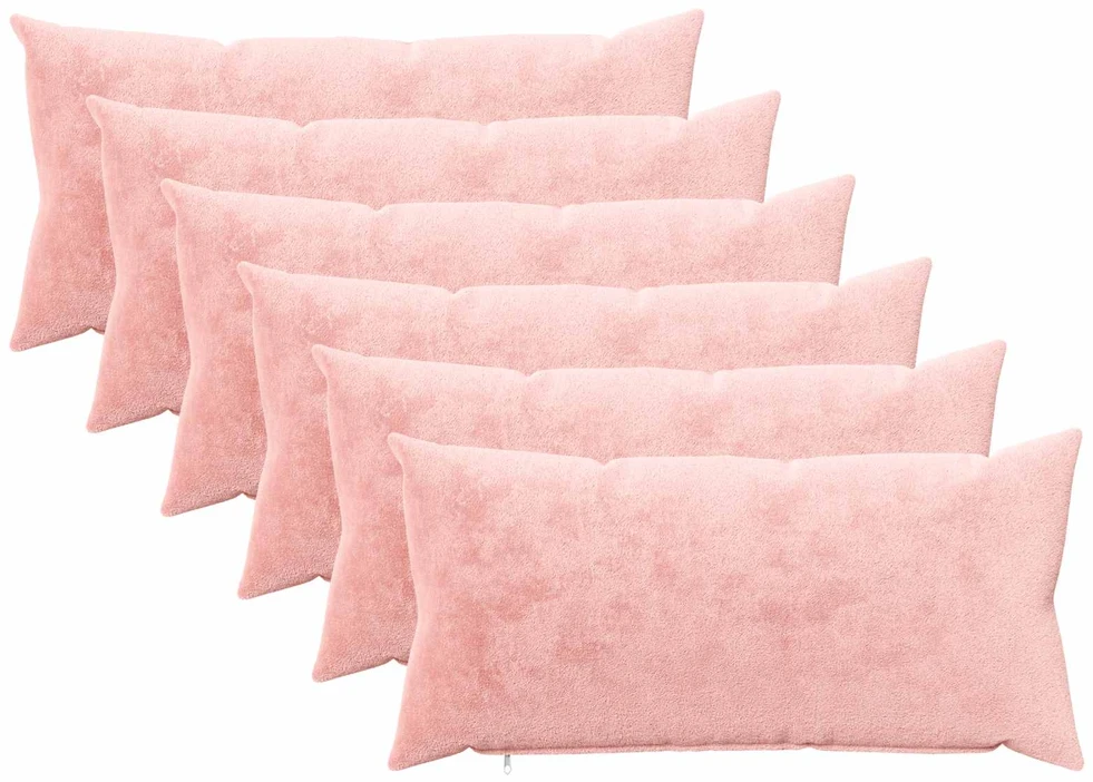 Pagalvėlės užvalkalas 6 vnt. HEERLEN Rožinė 40 x 80 cm Flanelė