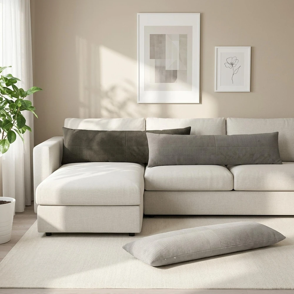 Pagalvėlės užvalkalas ALMELO Antracito 40 x 145 cm mančester
