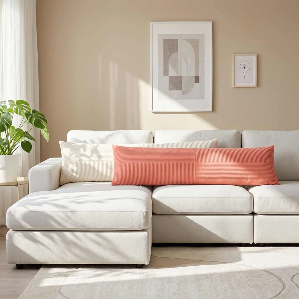 Pagalvėlės užvalkalas ALMELO Kreminė 40 x 145 cm mančester
