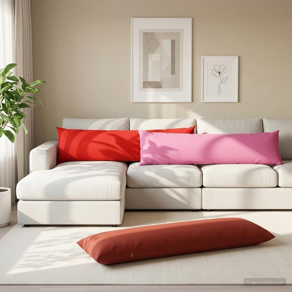 Pagalvėlės užvalkalas HEERLEN Raudona 40 x 145 cm Poliesteris