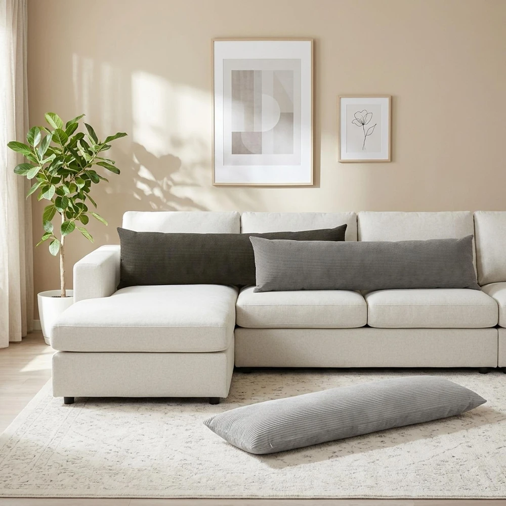 Pagalvėlės užvalkalas HEERLEN Tamsiai pilka 40 x 145 cm