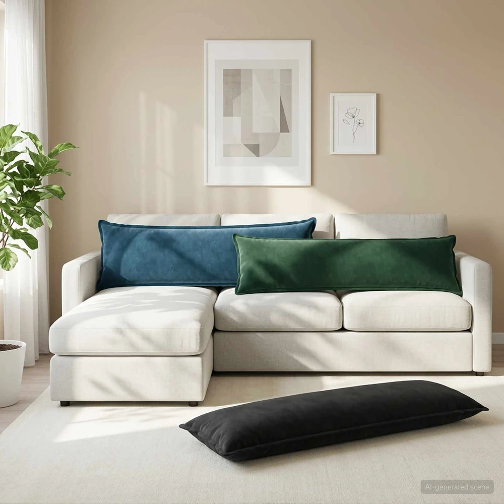 Pagalvėlės užvalkalas HOUTEN Juoda 40 x 145 cm Aksomas
