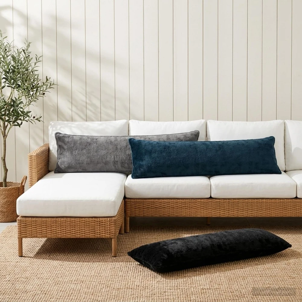 Pagalvėlės užvalkalas HOUTEN Jūrinė mėlyna 40 x 145 cm