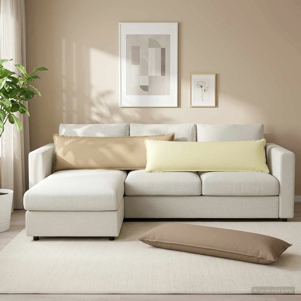 Pagalvėlės užvalkalas HOUTEN Kreminė 40 x 145 cm Poliesteris