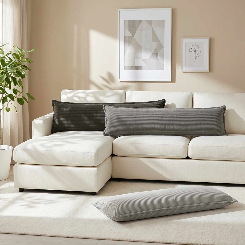 Pagalvėlės užvalkalas HOUTEN Šviesiai pilka 40 x 145 cm