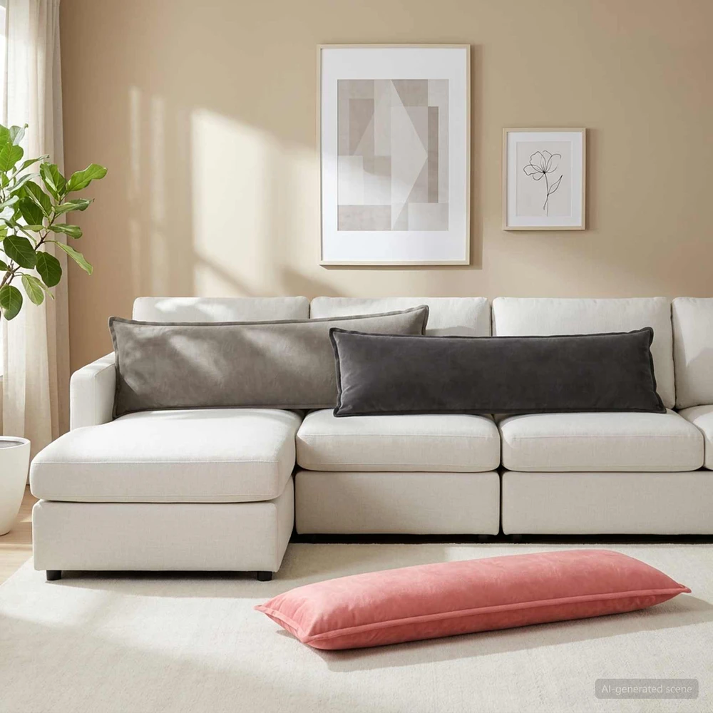 Pagalvėlės užvalkalas HOUTEN Tamsiai pilka 40 x 145 cm Aksomas
