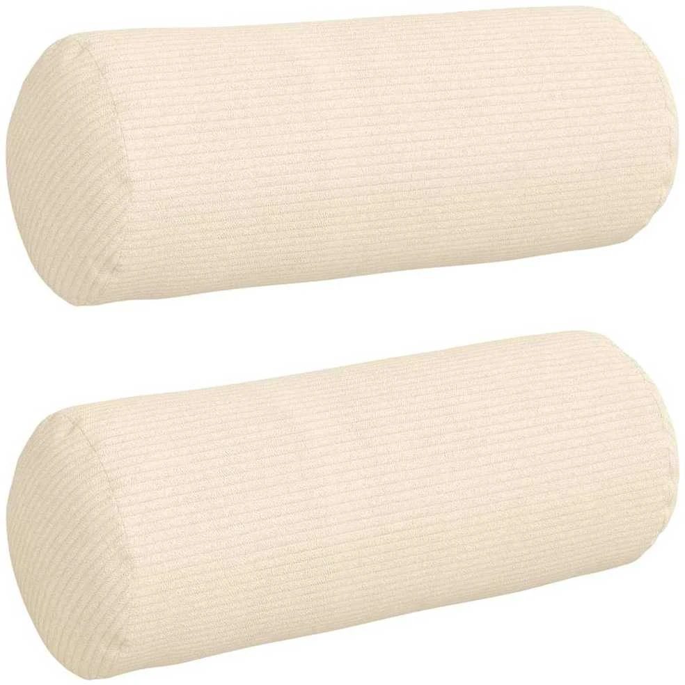 Pagalvės 2 pcs Kreminė Ø 15 x 40 cm Kordūrinis audinys