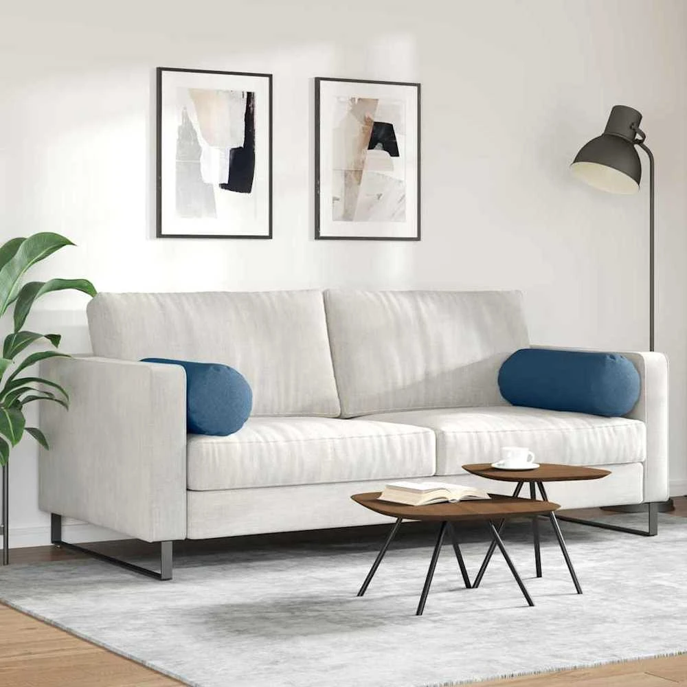 Pagalvės 2 vnt. audinys Mėlyna Ø 25 x 70 cm