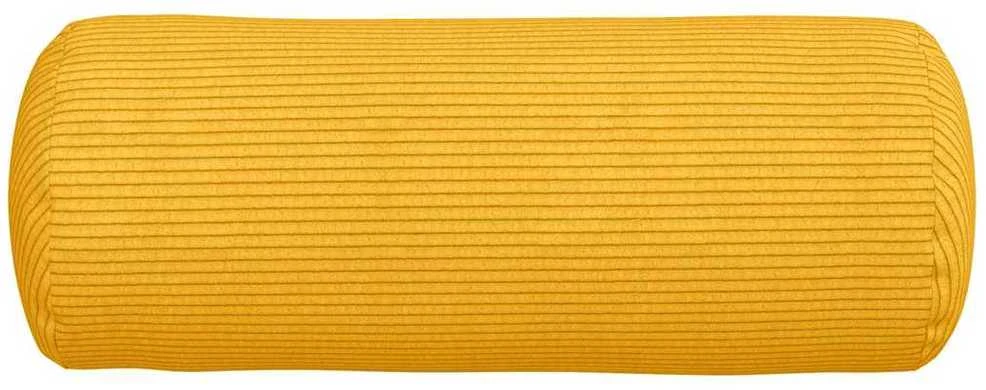 Pagalvės 2 pcs Šviesi geltona Ø 15 x 40 cm Kordūrinis audinys