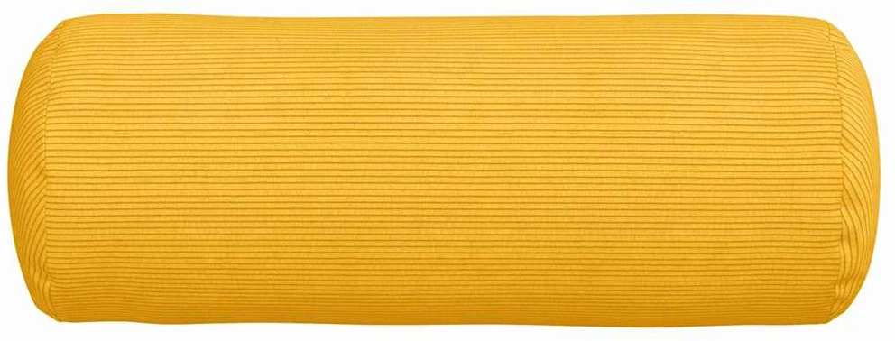 Pagalvės 2 pcs Šviesi geltona Ø 25 x 70 cm Kordūrinis audinys