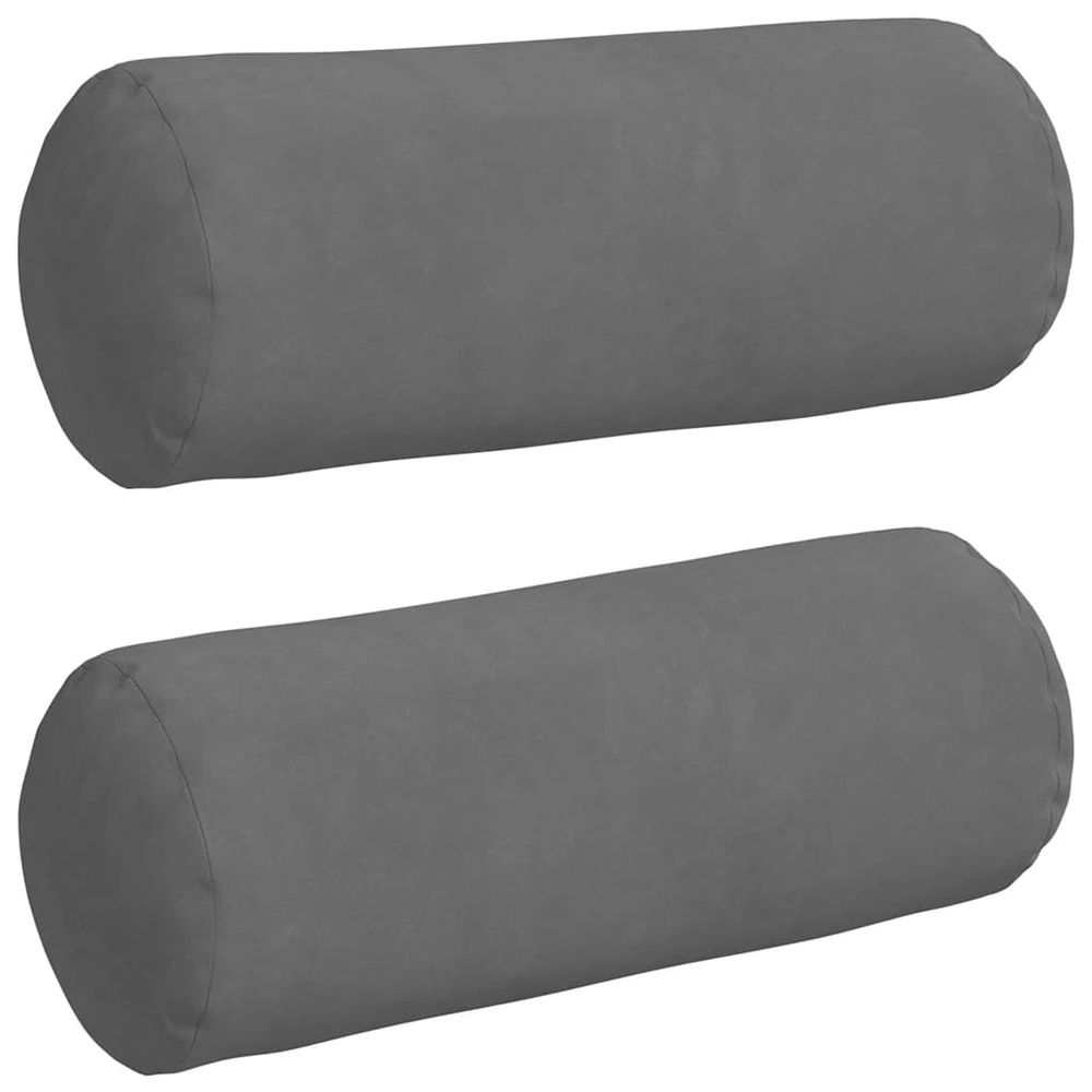 Pagalvės 2 pcs Tamsiai pilka Ø 15 x 40 cm Mikropluošto audinys